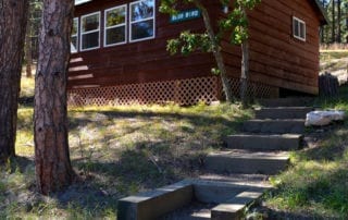 Blue Bird Cabin exterior stairs
