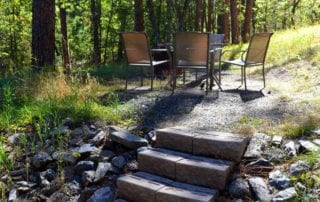 Hugo Cabin chairs and fire pit