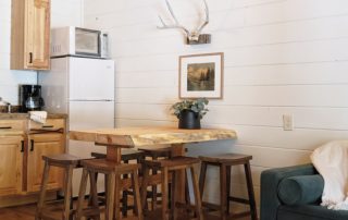 Minnesota Ridge Cabin kitchen table and kitchen
